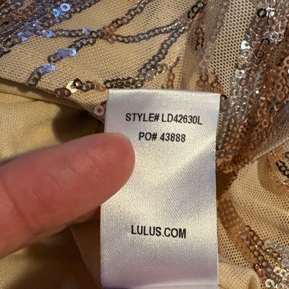 Lulus Women's Mirasol Rose Gold Sequin Long Sleeve Bodycon Mini Dress XS Prom - Picture 15 of 16